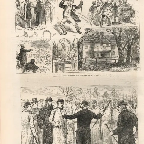 Irish Land League Meetings Fermanagh Waterford 1880 Antique