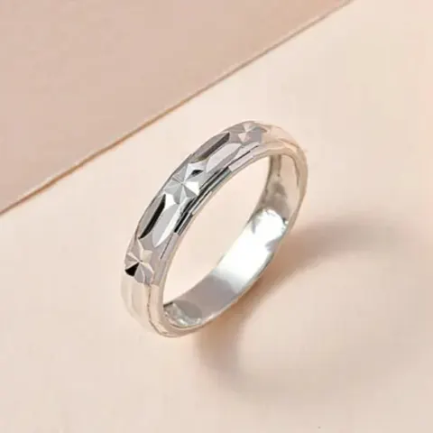 New! Sterling Silver Diamond Cut Chunky Band Ring