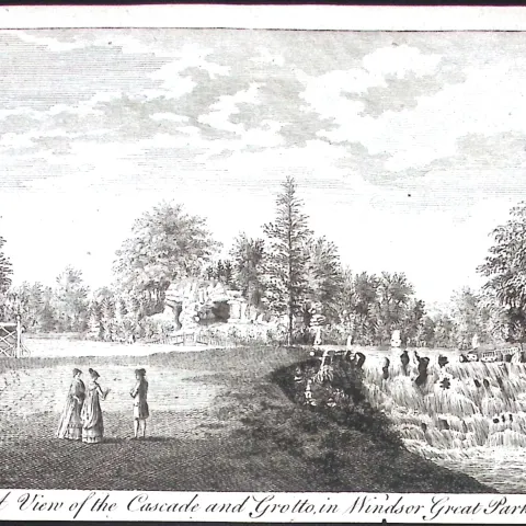 Windsor Great Park Grotto Rare Georgian Copper Antique Engraving 1776-94.