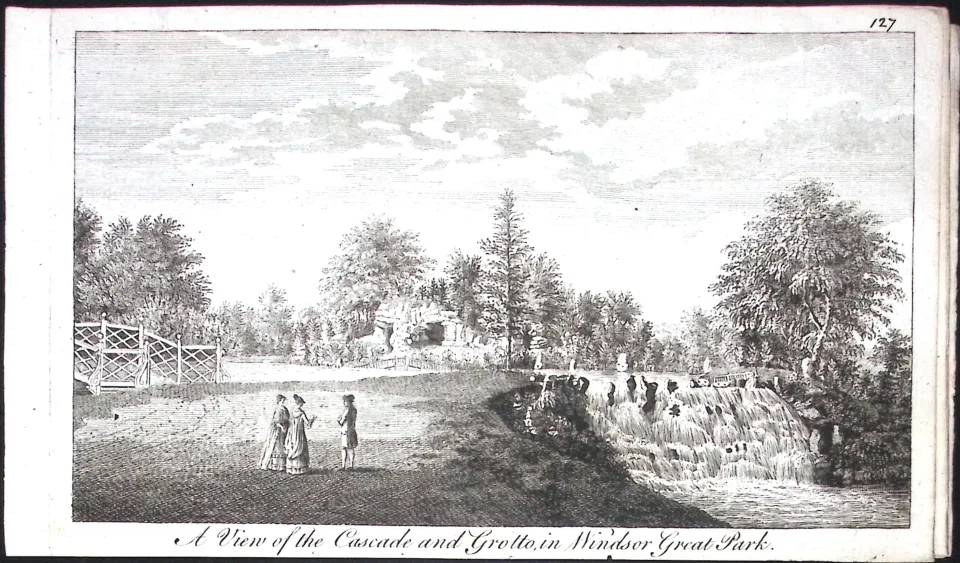 Windsor Great Park Grotto Rare Georgian Copper Antique Engraving 1776-94.