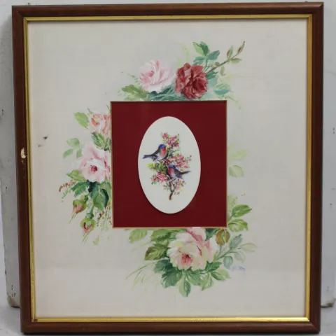 Painted Porcelain Panel Framed