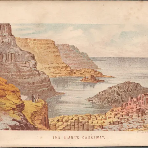 Chromolithographed Antique 1871 The Giants Causeway.