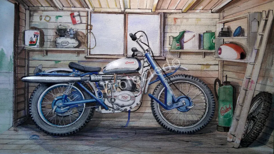 Greeves Scottish Six Day Trial Bike Nostalgic Metal Wall Art