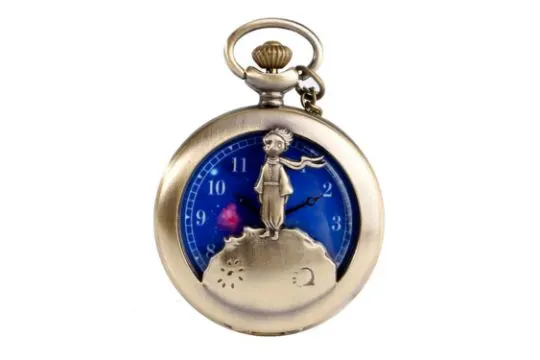 Pocket Watch,Classic The Little Prince Blue Bronze Vintage Quartz L11a