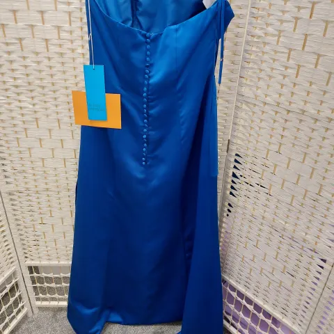 Designer Dress From Hilary Morgan.  RRP £295 Size 14-16 Turkish Blue
