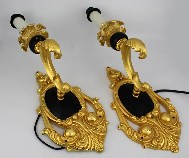 Pair of Gilt Metal Decorative Wall Lights