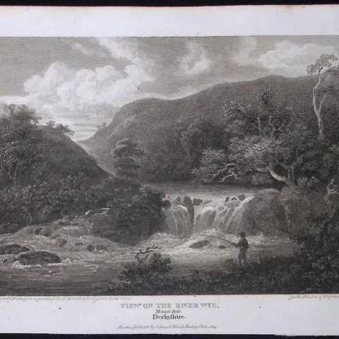 View of The River Wye Antique 223 Years-Old Georgian Steel-Engraving-292
