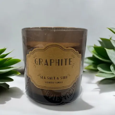 6 x 575g Luxury Graphite Sea Salt & Surf Scented Candle L10b