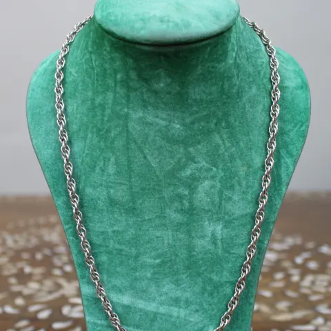 Vintage Sterling Silver Rope Chain Necklace