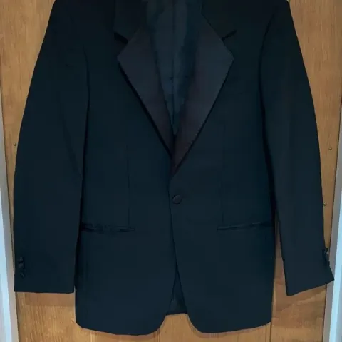 2 x Large Boxes of Ex-Hire Dinner Jackets & Trousers - Black - As New Condition