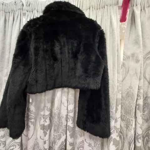 Black faux fur jacket large