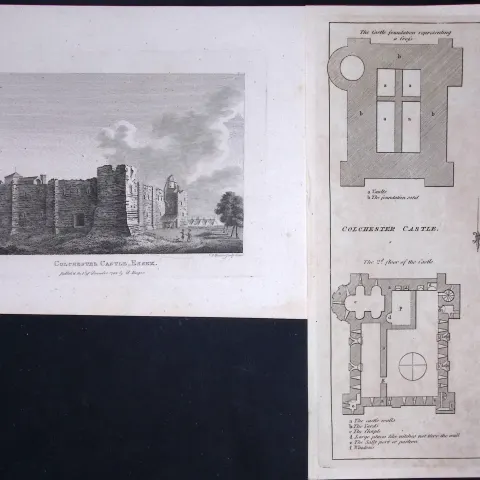 Essex Colchester Castle & Plan Francis Grose Rare 240 Years-Old Copper Engraving-33