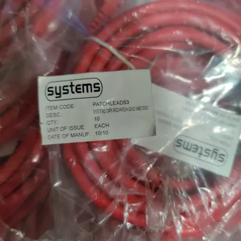 10 x 3M Connekt Gear RJ45 Netork Cable (Red)