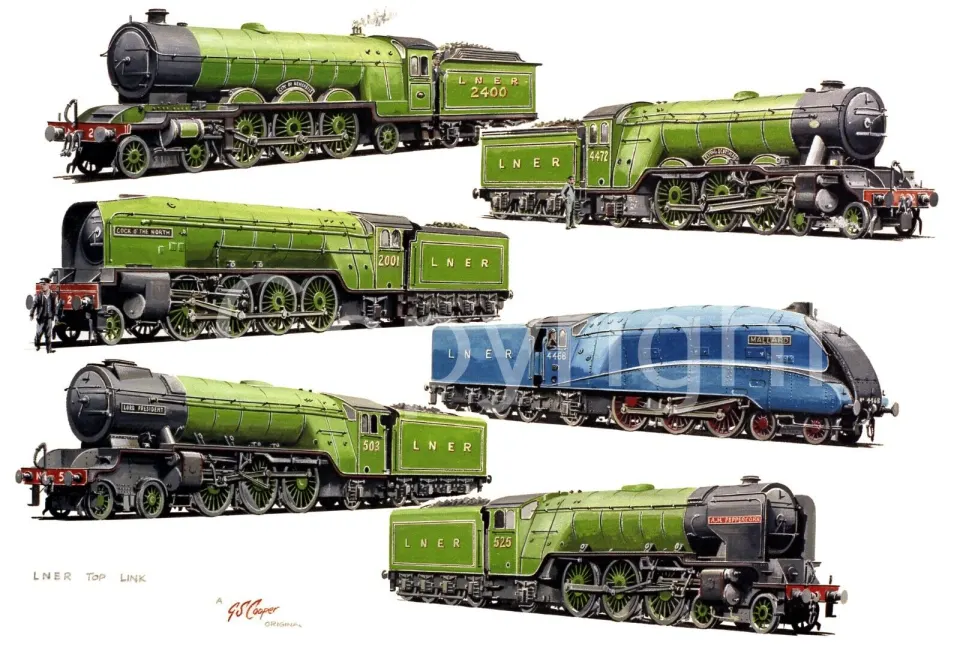 Top Links LNER Steam Trains Montage Metal Wall Art