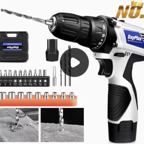 Cordless Drill 16.8V – 45Nm, 2-Speed, 18+1 Torque, 2 Batteries, 23pc Drill & Screwdriver Set