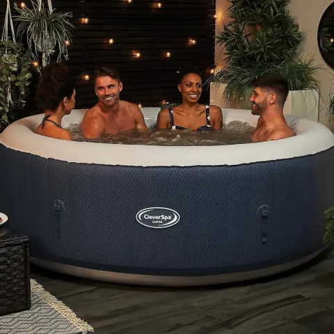 (7/Mez) RRP £480. Clever Spa Lucca 6 Person Round Hot Tub. Space Saving Integrated Pump & Heating S