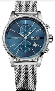 Hugo Boss 1513441 Men's Jet Blue Dial Silver Mesh Band Chronograph Watch