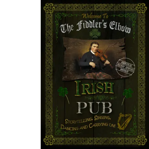Irish Pub Sign "The Fiddlers Elbow"  Vintage Style Metal Wall Art.