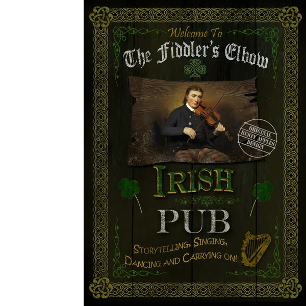 Irish Pub Sign "The Fiddlers Elbow"  Vintage Style Metal Wall Art.