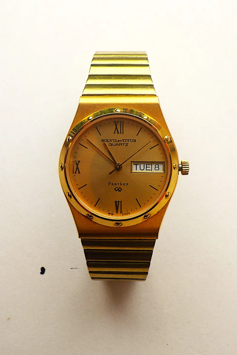 Solvil Et Titus Panther Gold Plated Day-Date Watch