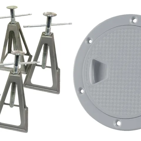4x Aluminium Stabilising Jack Stands and 8" Hatch, White ABS Plastic