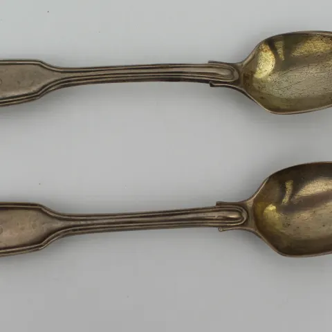Pair of Victorian Solid Silver Spoons London 1839