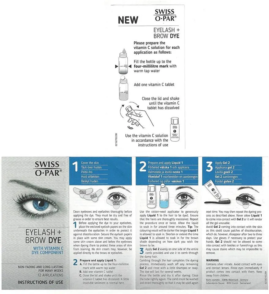 Swiss O Par Eyelash and Brow Dye Tint Color Kit - Brown L8a sku-246