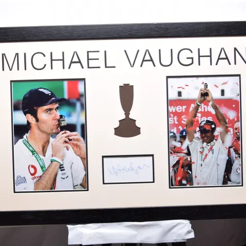 MICHAEL VAUGHAN framed original signature presentation