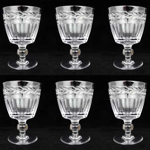 Set of 6 Stuart Crystal “Senator” Pattern Goblets