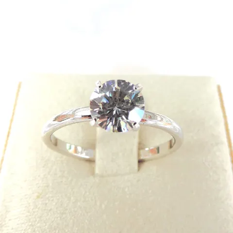 925 Silver 1.8 Carat Cubic Zirconia Gemstone Ring 'New'