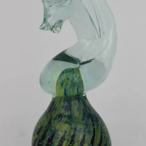Vintage Maltese Mdina Glass Seahorse Paperweight