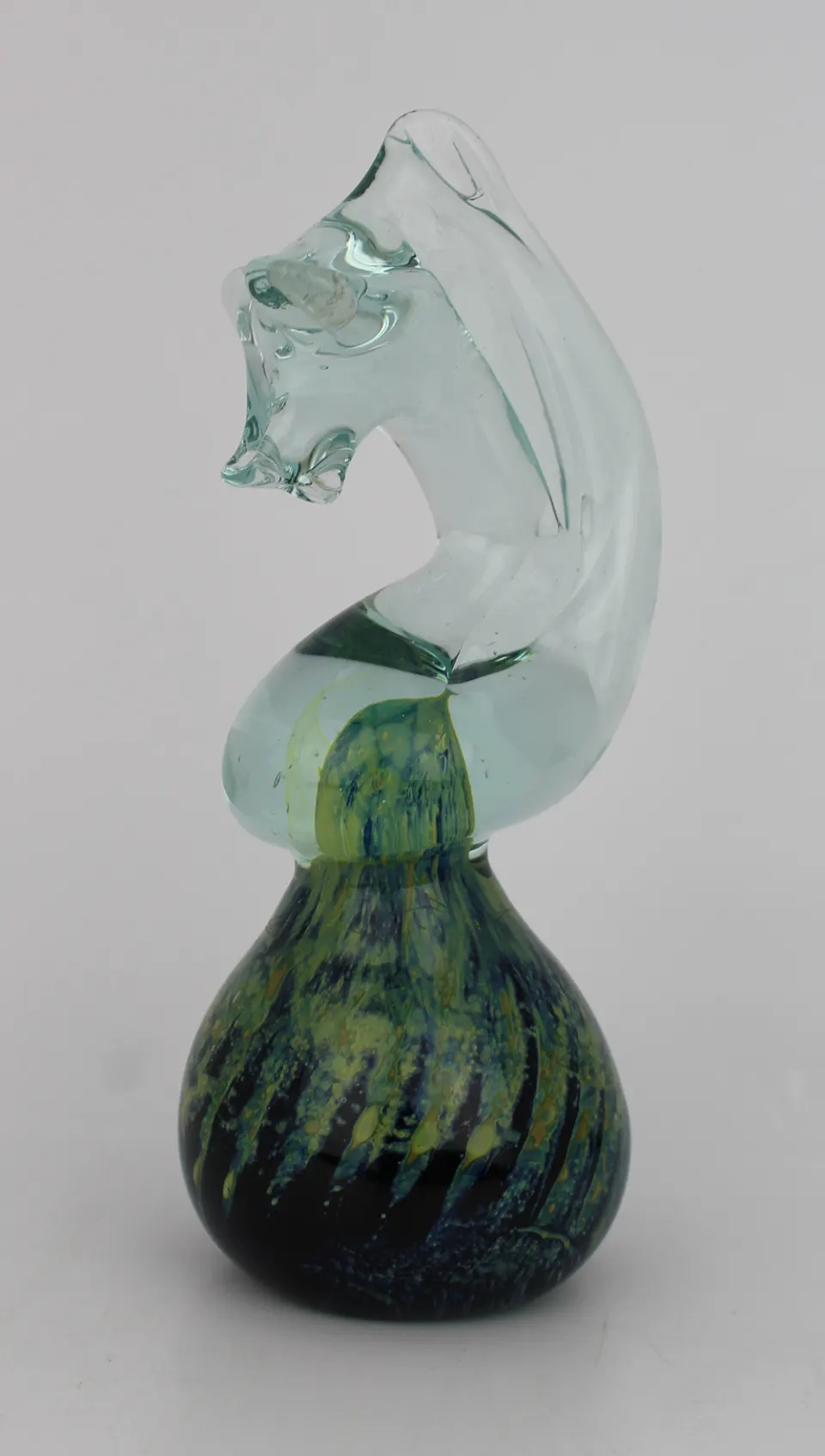 Vintage Maltese Mdina Glass Seahorse Paperweight