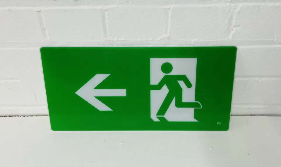 5 Brand New Fire Exit Signs