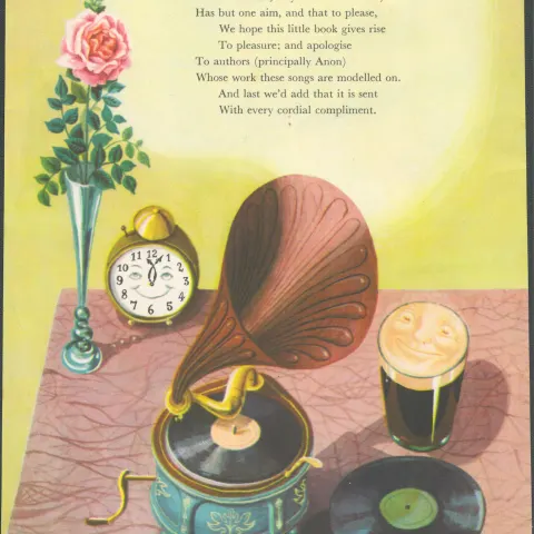 Double Sided Guinness Illustration Page 1953 Gramophone & 78'sA Genuine Double Sided Lithographed