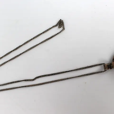 Silver Blue Stone Pendant Necklace