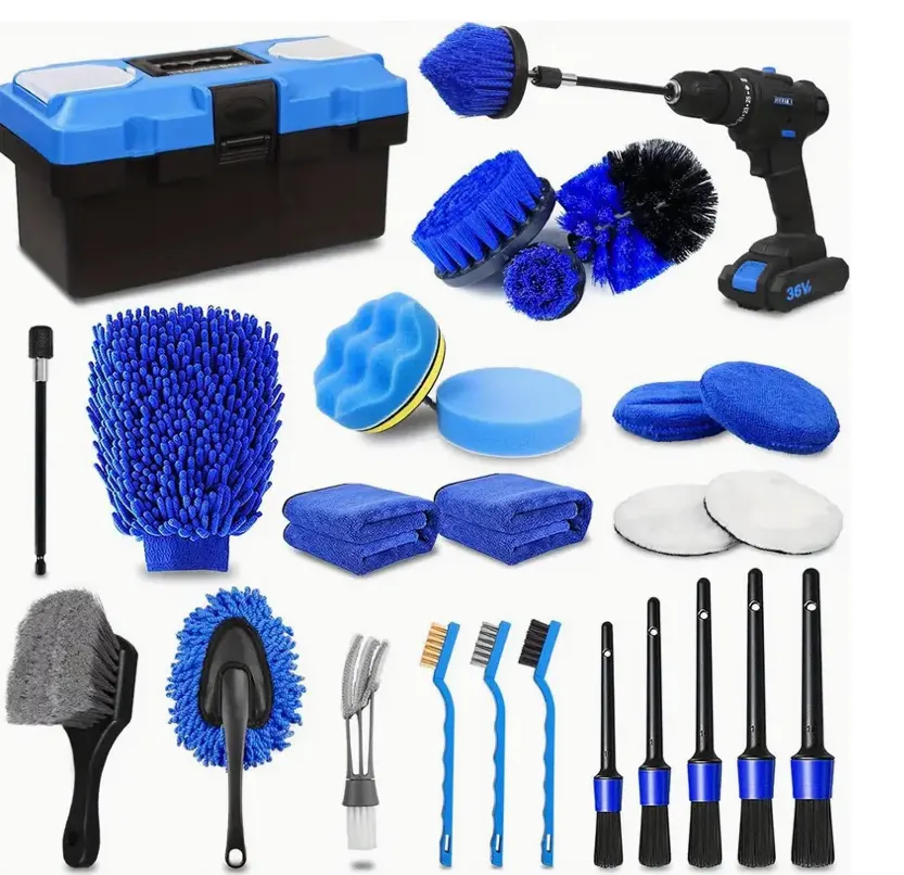 27-Piece Premium Car Detailing Kit – Complete Interior & Exterior Cleaning Set (Drill Not Included)