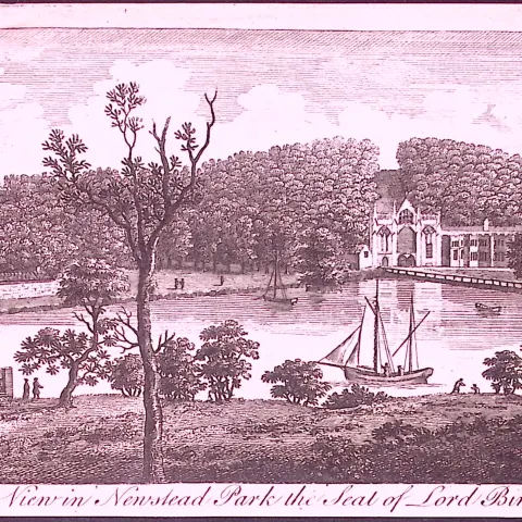 Nottingham Newstead Park Rare 1776 Georgian Copper Plate Antique Engraving -69
