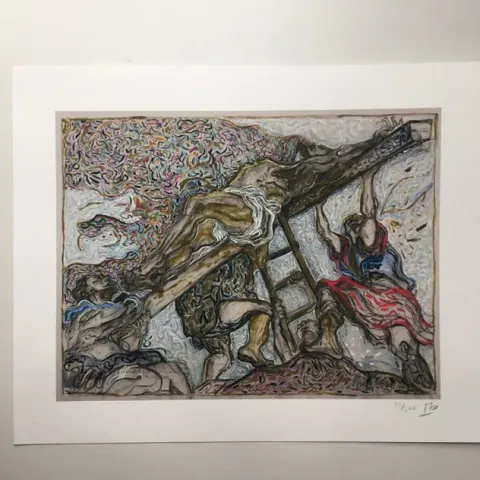 Billy Childish (b1959) 'L'Erection de la Croix' Signed, Editioned, Pigment Print, 2014
