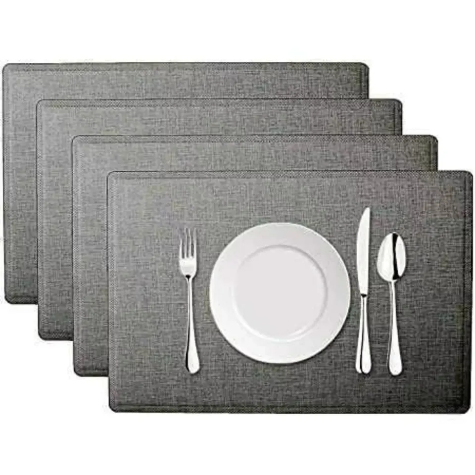 20 x Grey leather Place Mats L18b