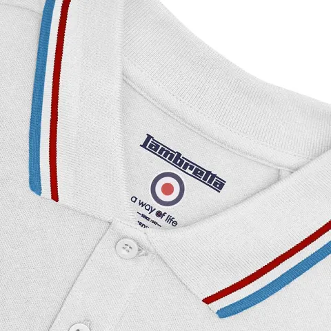 Lambretta Twin Tipped White Pique  XL L29c sku-2963