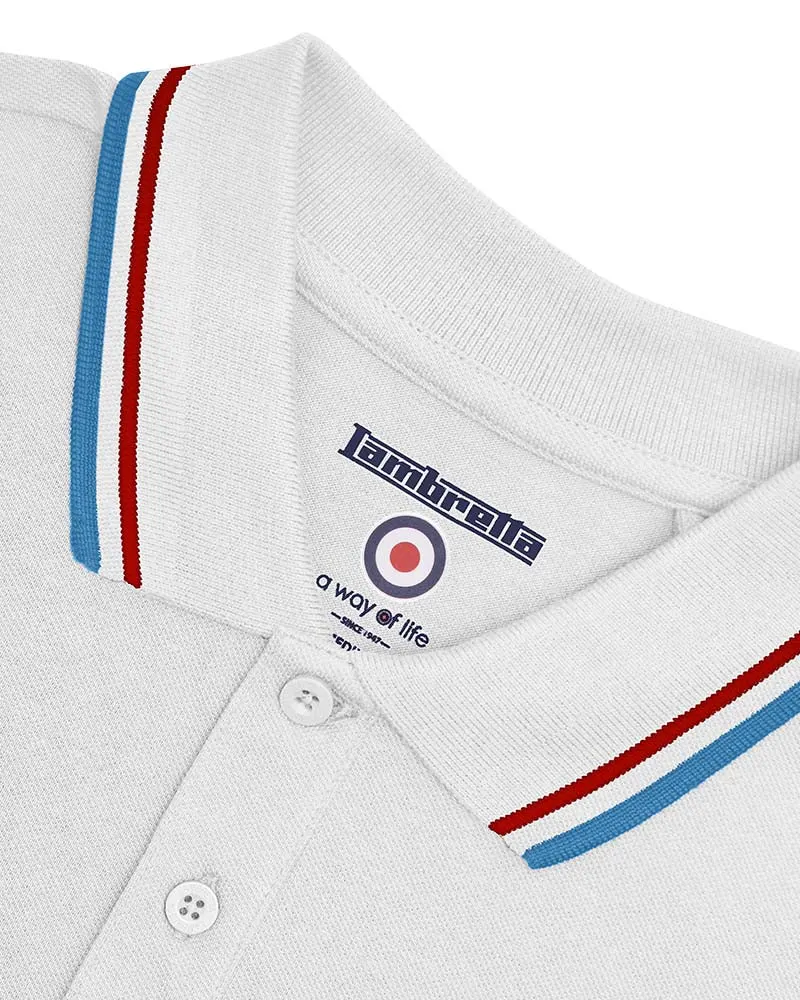 Lambretta Twin Tipped White Pique  XL L29c sku-2963