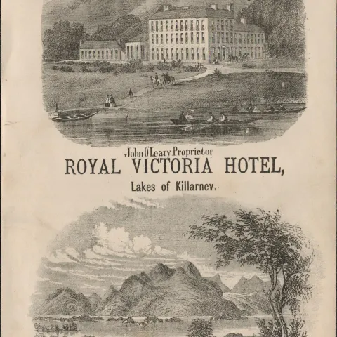 Antique 1871 Print Royal Victoria Hotel Killarney