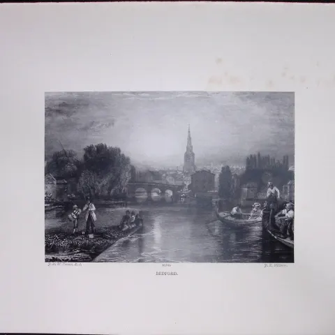 J.M.W Turner Rare “City of Bedford” 1873 Picturesque Views in England-52