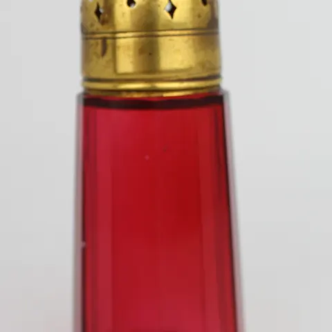 Antique Victorian Cranberry Glass Sugar Dredger