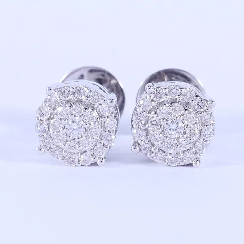14 K / 585 White Gold Diamond Earring Studs