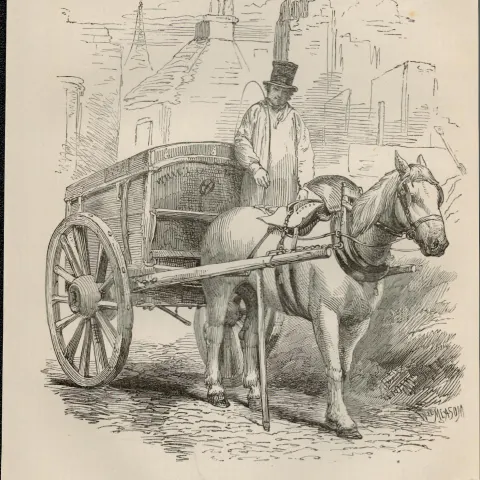 London Victorian Rubbish Tip Carter Antique Rare 1864 Henry Mayhew Print.