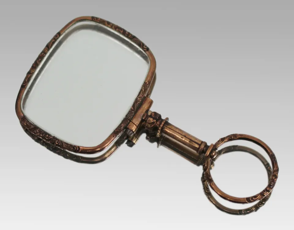 Antique Victorian Gilt Chatelaine Magnifying Glass