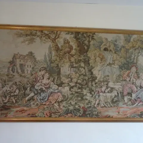 Vintage Framed Tapestry 3x6 foot