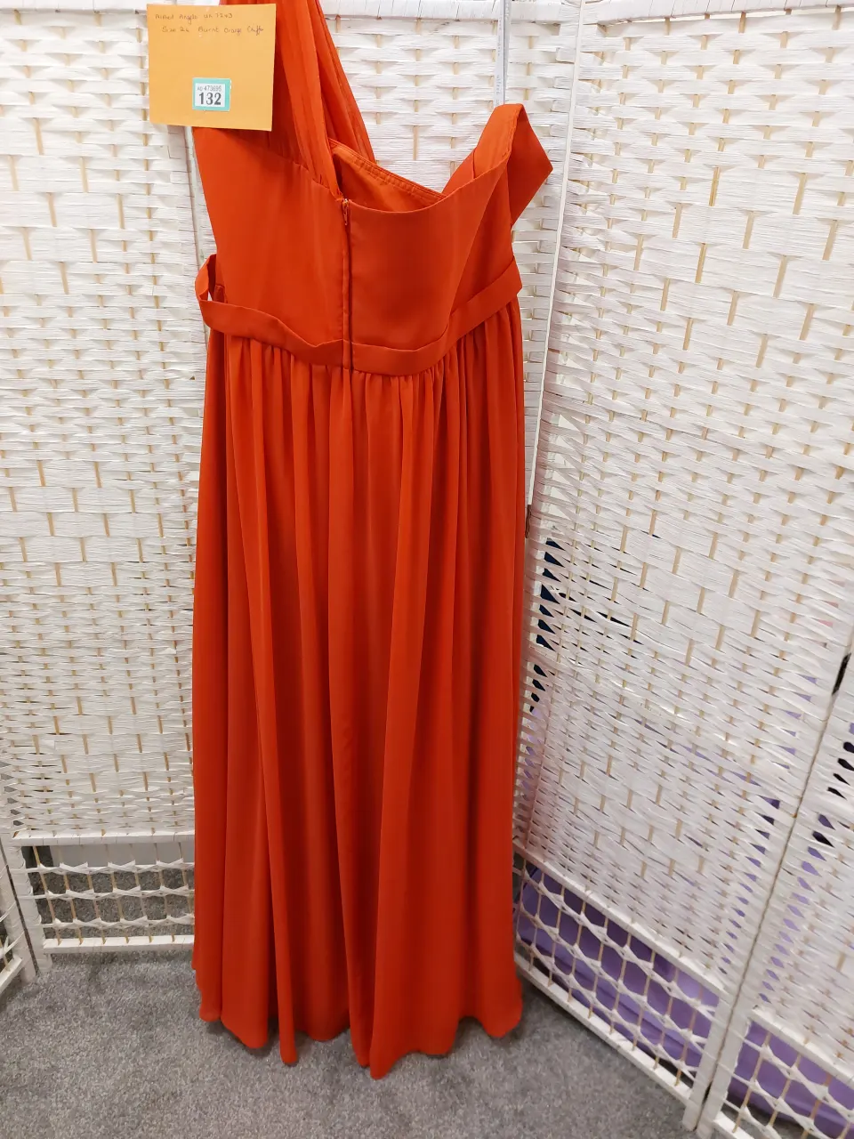 Alfred Angelo designer dress in burnt orange.  Size 24. Chiffon