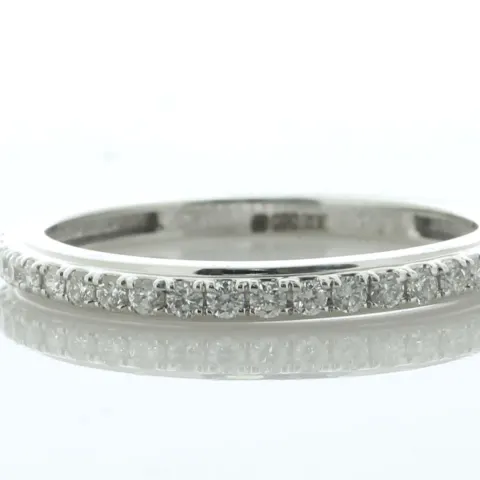 14ct White Gold Semi Eternity Diamond Ring 2mm 0.21 Carats